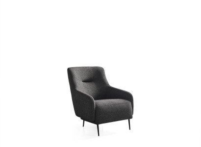 Armchair Wing Chair Modern Fabric Living room Polyester Gray Design Seat new